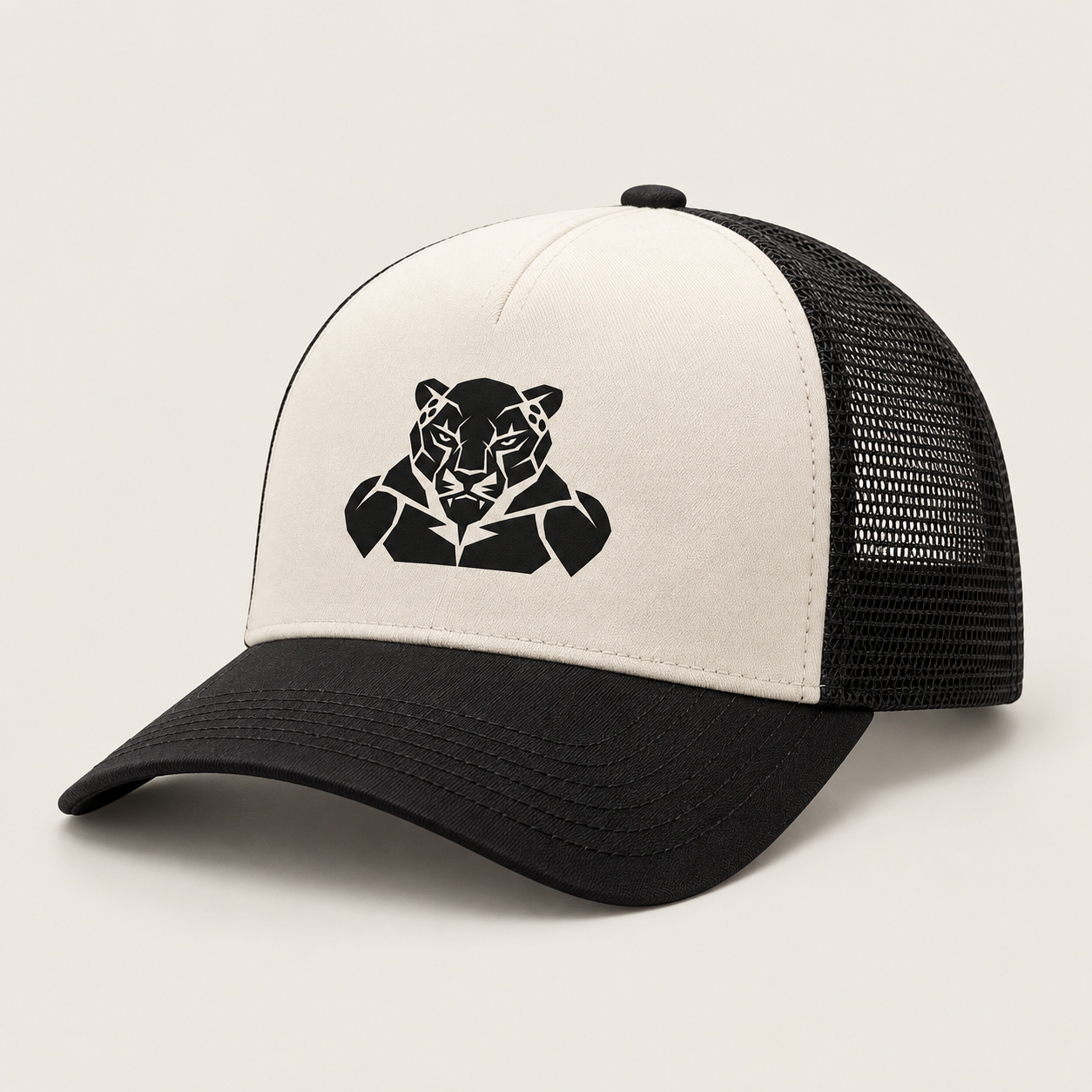 Gorra Club, Hueso y negro